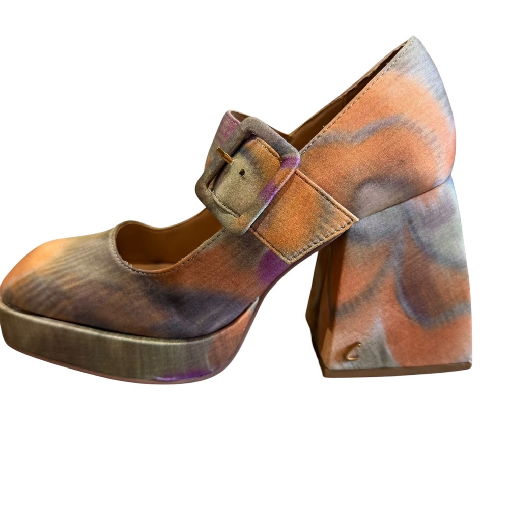 Circus Sam Edelman Kay Platform Mary Jane Size 6 Tan Abstract Retro Mod Fairy - Picture 6 of 16